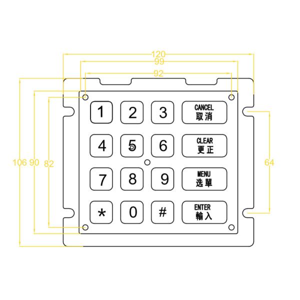 Тип водостойкая клавиатура 16 ключей, на открытом воздухе клавиатура для поручая столба