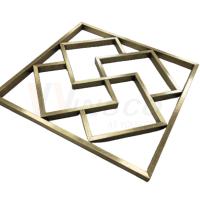Arte abstracto geométrico de acero inoxidable modificado para requisitos particulares de la escultura de la pared de la fabricación de metal del oro del titanio