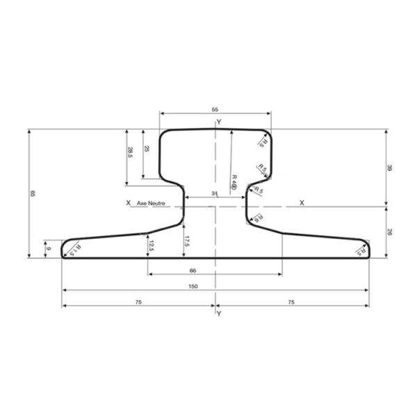 DIN536 A55 Steel Crane Rail A55 10-12m