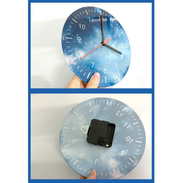 ZELOYAUT Sublimation Glass Round Clocks Blank Wall Glass Clock DIY Personalized Custom Logo Print Sublimation Blanks