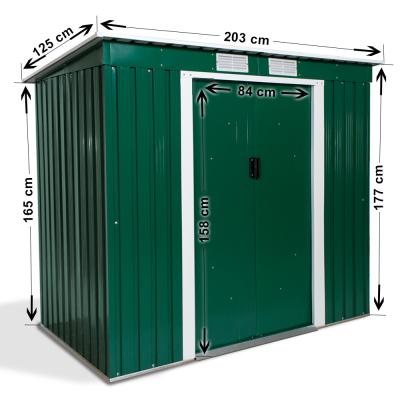 Green Steel Garden Sheds , Galvanized Heavy Duty Steel Storage Sheds