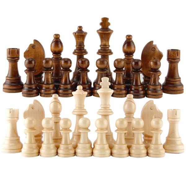 Children 70mm Vintage Wooden Chess Board Checker Set Entertainment Games