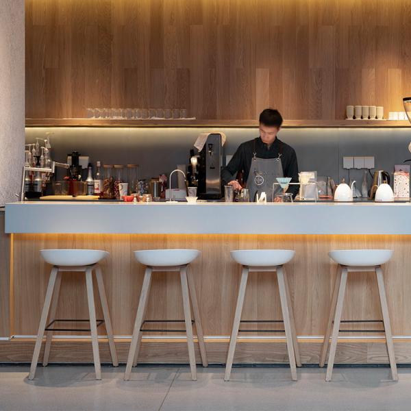 75cm Square Solid Wood Dining Table And 4 Chairs Plywood Coffee Shop