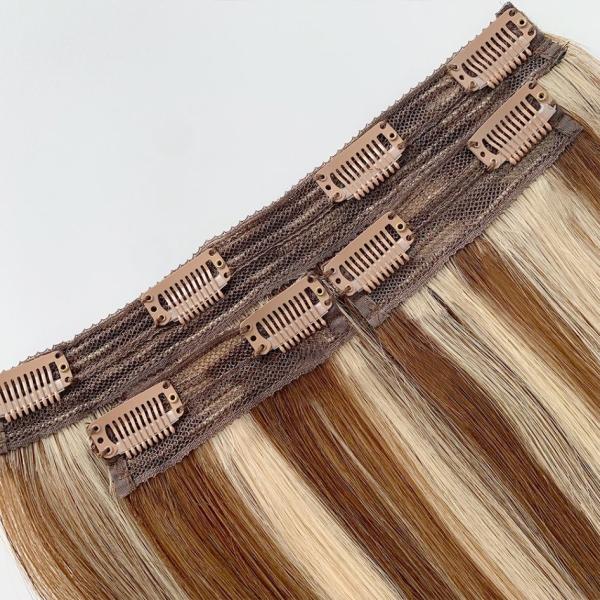 Clip in Hair Extensions 100% Human Raw Indian Hair Clip Ins No Shedding Dyeable