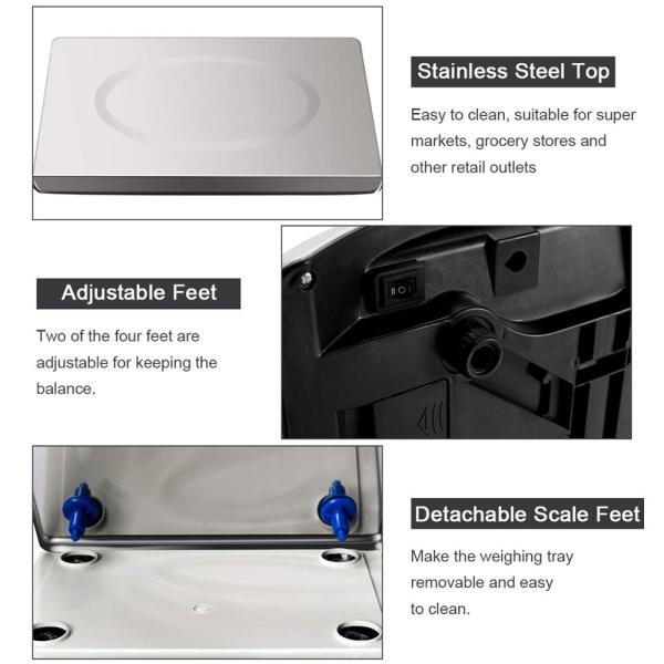 Stainless Steel ABS Plastic 40KG 30KG High Accuracy Digital Electronic Supermarket Household Kitchen Food Weighing Counting Scale