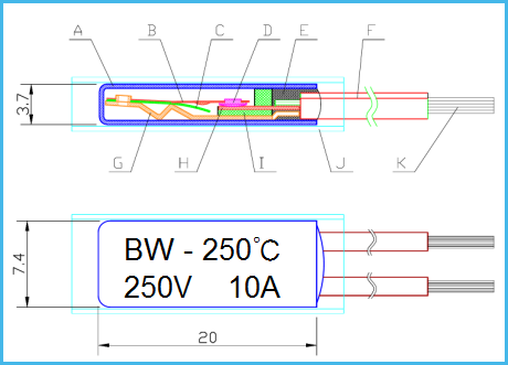 переключателя температуры 250V 250C переключатель 70mm термостата биметаллического регулируемый биметаллический