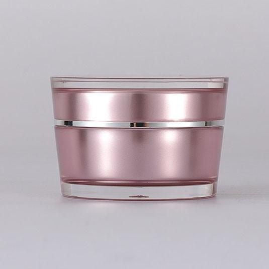 do frasco acrílico vazio redondo luxuoso do creme da forma do chanfro de 15g 30g 50g 75g empacotamento cosmético para o cosmético com tampa