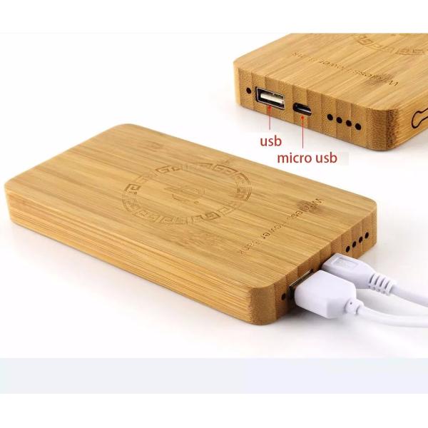 5 - 8mm Transmission Distance Wooden Qi Wireless Charger Ultra - Thin iOS Phone Usage