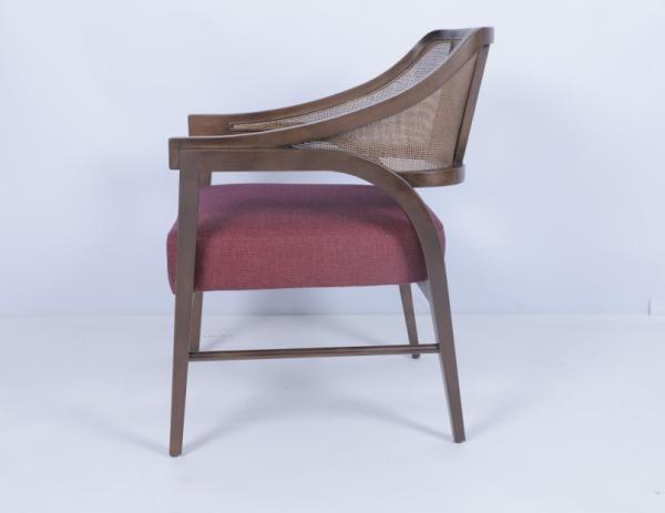 No Folded Customized Modern High Back Armchair Fabric Wood Frame