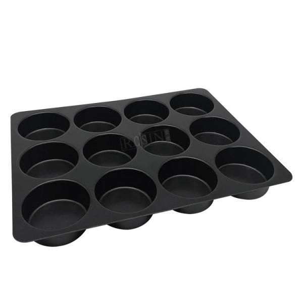 Round Black Plastic Chocolate Packaging Vacuum 12 Cavity Plastic Chocolate Tray
