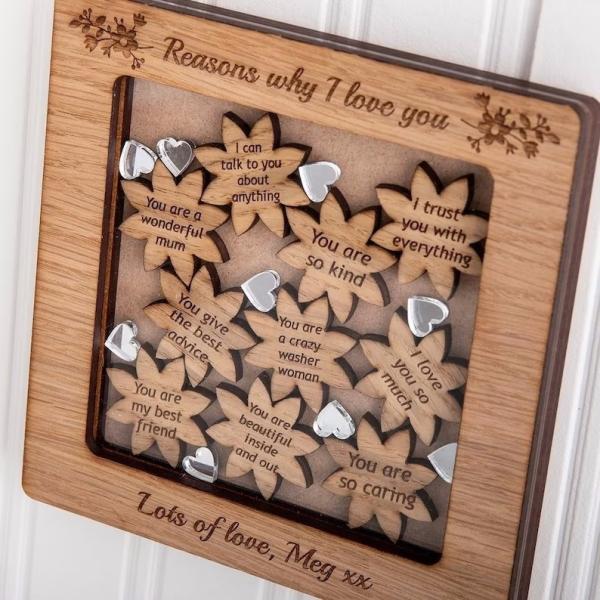 Personalised Mothers Day Gift from Daughter Unique gift for Mum Things wooden  Frame from Children