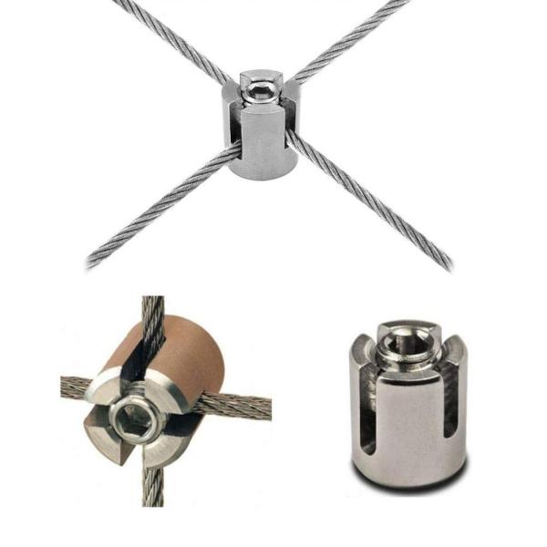 Wholesale Cable Clamps Stainless Steel 304 316 Hardware Wire Rope Cable Tensioner Adjustable 4mm Wire Rope Cross Clips