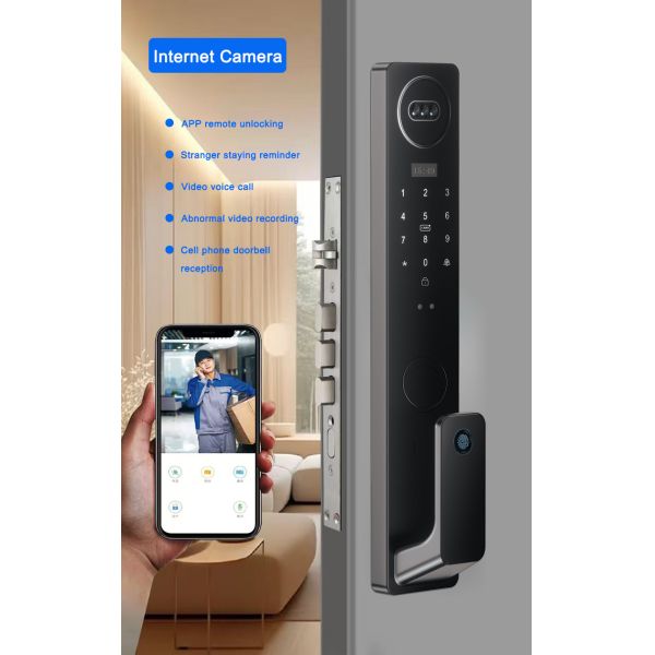 3D Facial Recognition Fully Automatic Smart Door Lock With 4.5 Inch Display & Video Doorbell