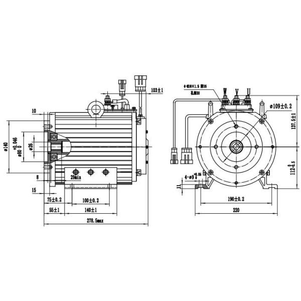 Durable 6kW AC Motor For 2T Electric Forklift Oil Pump Motor