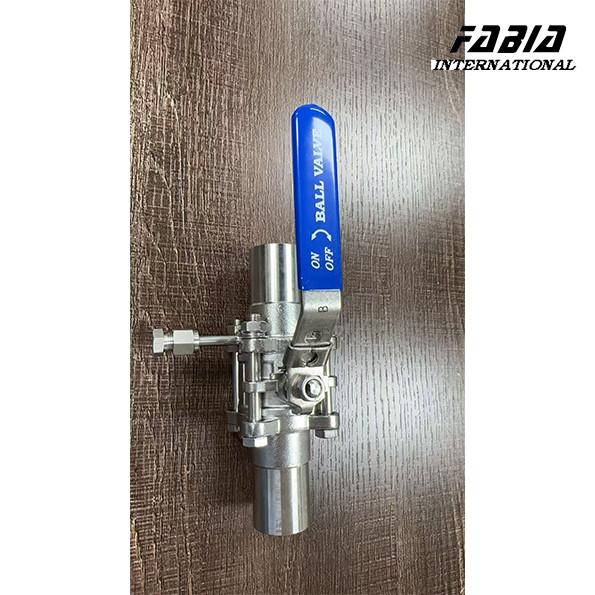 High Temperature Resistant Three Piece Ball Valve With Purge Port And Lever Handle For Purging Reaction Vessels