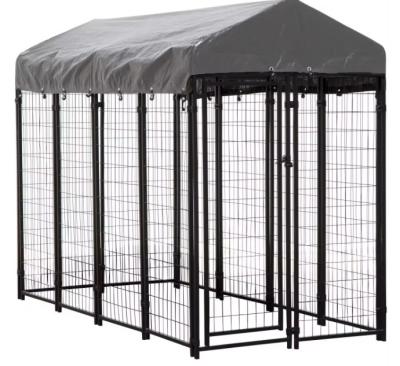1.5x2M Canela de cães de metal preto revestida em pó, vedação de arame soldado