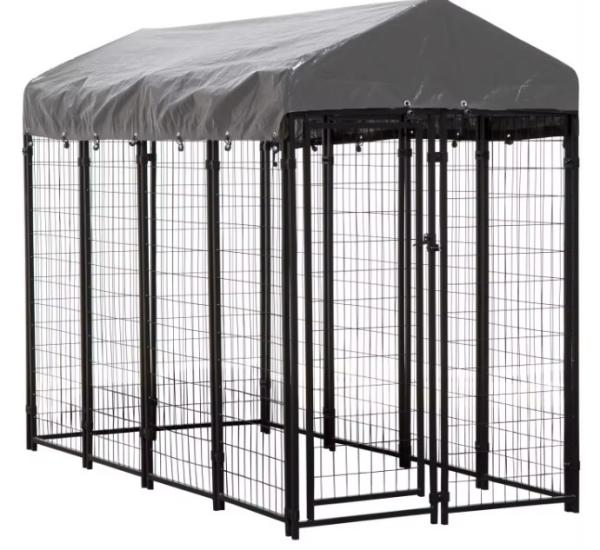 1.5x2M Canela de cães de metal preto revestida em pó, vedação de arame soldado