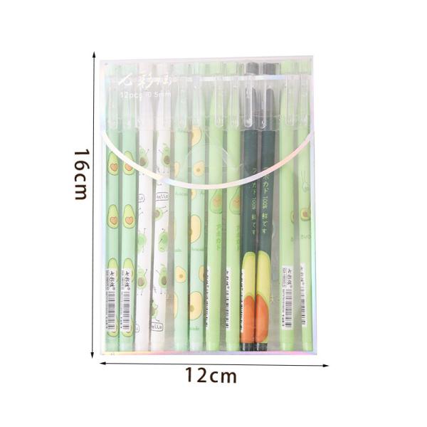 12pcs/box Cute Fruit Gel Pen Set for Student Writing 0.5mm Writing Width Novelty Design