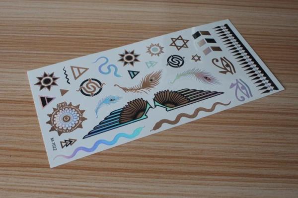 Stock wholesales metallic tattoo designs M-T022