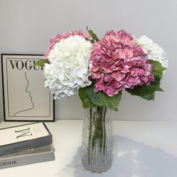 Biomimetic hydrangea flowers, simulated flowers, moisturizing touch, hydrangea bouquets, living room dining table decorations, wedding flower arrangement decorations
