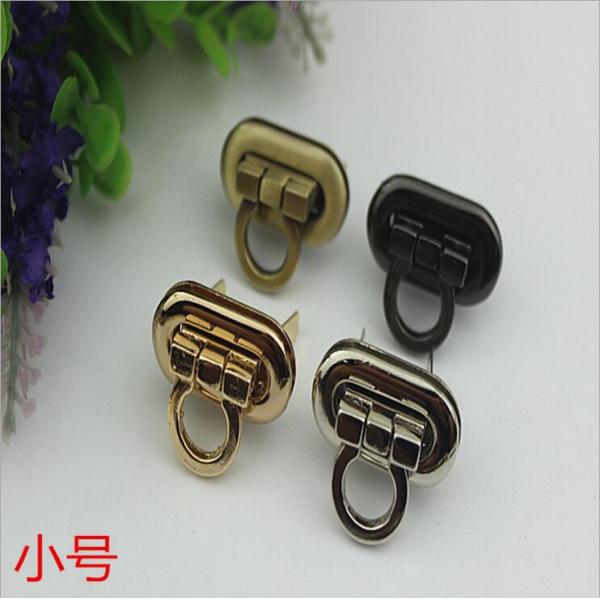 Lady handbag zinc alloy gunmetal color high quality metal twist locks