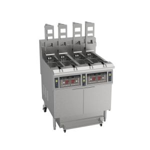 OFE-H413 Auto Lift 4 Pots 4 Baskets Digital Computer Panel With Oil Filter System 28kw Electric&Gas Open Deep Fryer