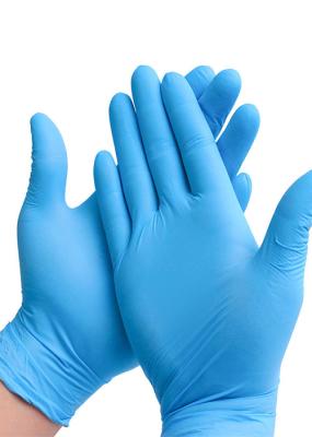 Pulverize o elástico azul descartável livre do produto comestível das luvas do nitrilo