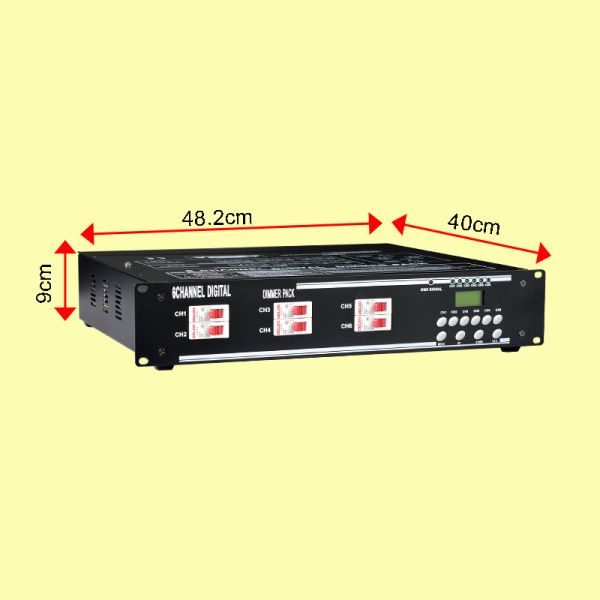 Mini 6-Channel LED Dimmer Light Control System with DMX 3000KW Max Load & 12 Chase Programs