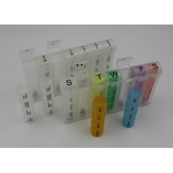 Travel Pill Case Organizer , Transparent Rainbow Plastic Pill Box For Children