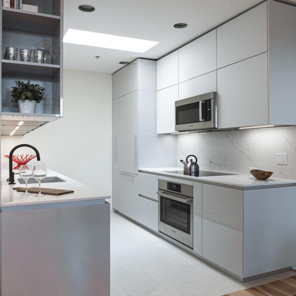 Modern Acrylic Kitchen Cabinet MDF board Moisture Proof Units Set