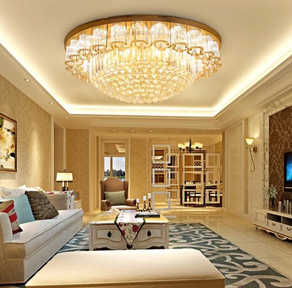 Iluminación de techo de cristal, lámpara de techo para bodas, luz de techo personalizada para hotel, villa, araña de techo grande