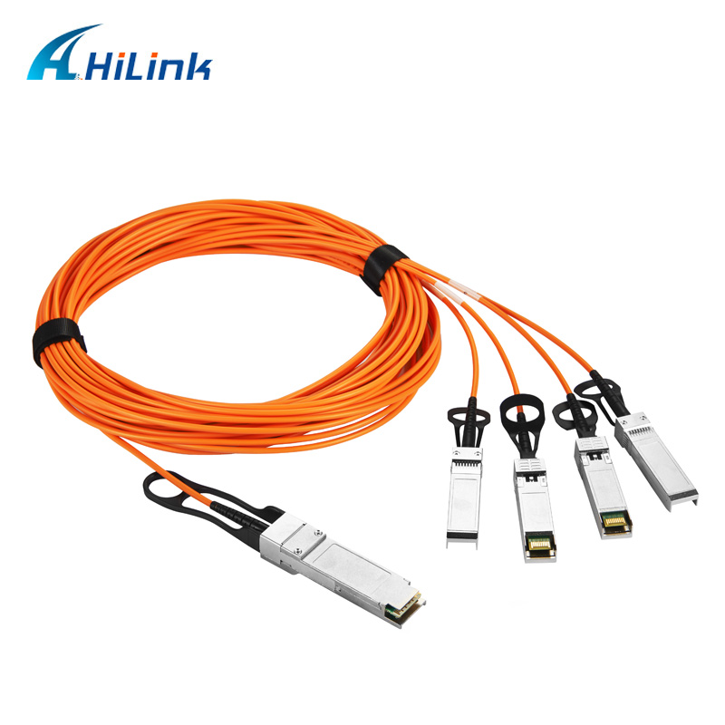 40G AOC QSFP+ к оптическому кабелю 4SFP активному AOC с четырехканальным
