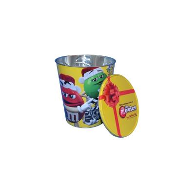DADI Food Grade Holiday Snack Tin Offset Lithography Tinplate Metal Popcorn Tin Bucket