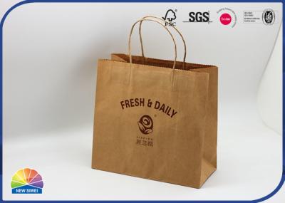 Punho de Matt Varnishing Shopping Bag With do saco do presente do papel de embalagem de Brown