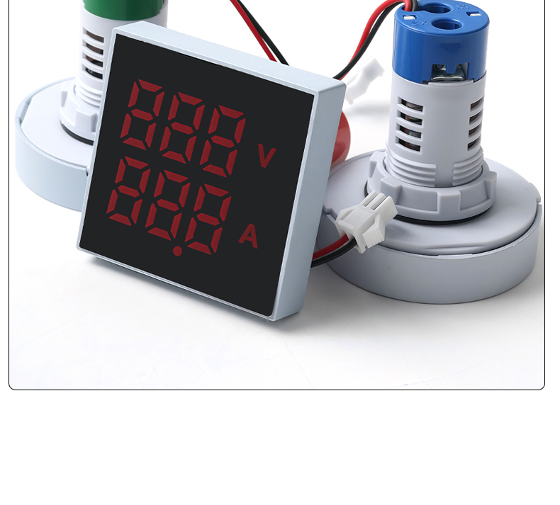 Dual Display LED Voltmeter and Ammeter Panel Meters with Small Digital Indicators AD112-50 Type
