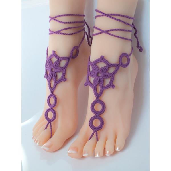 Barefoot Sandals, Nude shoes, Foot Jewelry, Wedding, Victorian Lace, Sexy, Anklet , Bellyd