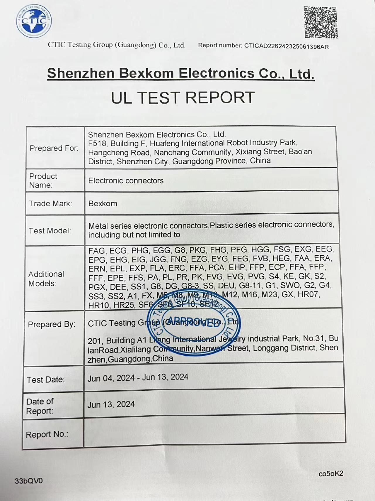 BEXKOM Electronics Co., Ltd. Сертификации