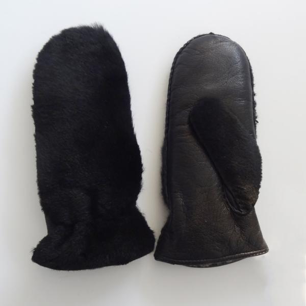 Hot sale fashion lamb fur sheepskin leather women mitten gloves winter