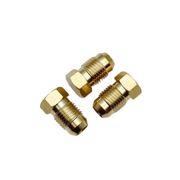 Copper Brass Machined Components Connector Turning Parts Fabrication Manufacturing