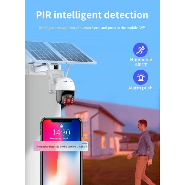 Wifi Tuya Smart Solar Camera 20Watt Outdoor Surveillance PTZ Camera With Solar Panels
