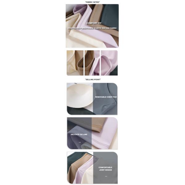 Ribbed Breathable Yoga Activewear Sets 260gsm High Waist Hip Lift Biker Shorts