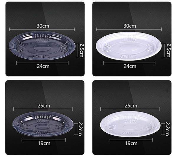 Disposable Eco-Friendly Material Durable Heat Plastic Plates & Dishes Round Plate