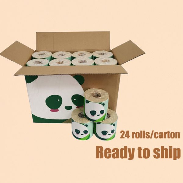 Portable RV Toilet Paper Roll Strong Oil Absorption Recycled Soft Toilet Paper with Plain Embossing