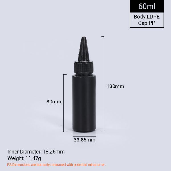 Factory Wholesale Black HDPE Liquid Super Glue Medicine Bottle Squeeze Dropper Anti-corrosion Screen Printing Surface Treatment