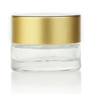 espaço livre de vidro do frasco de creme cosmético de 3ml 15ml 20ml com tampas do ouro