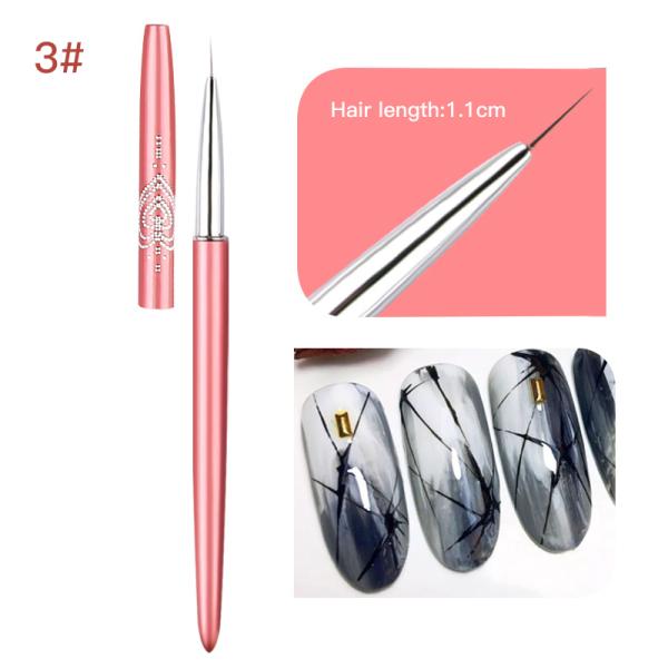Metal Handle Triangle Nail Gel Paint Brush 12pcs Set Nail Polish Brush