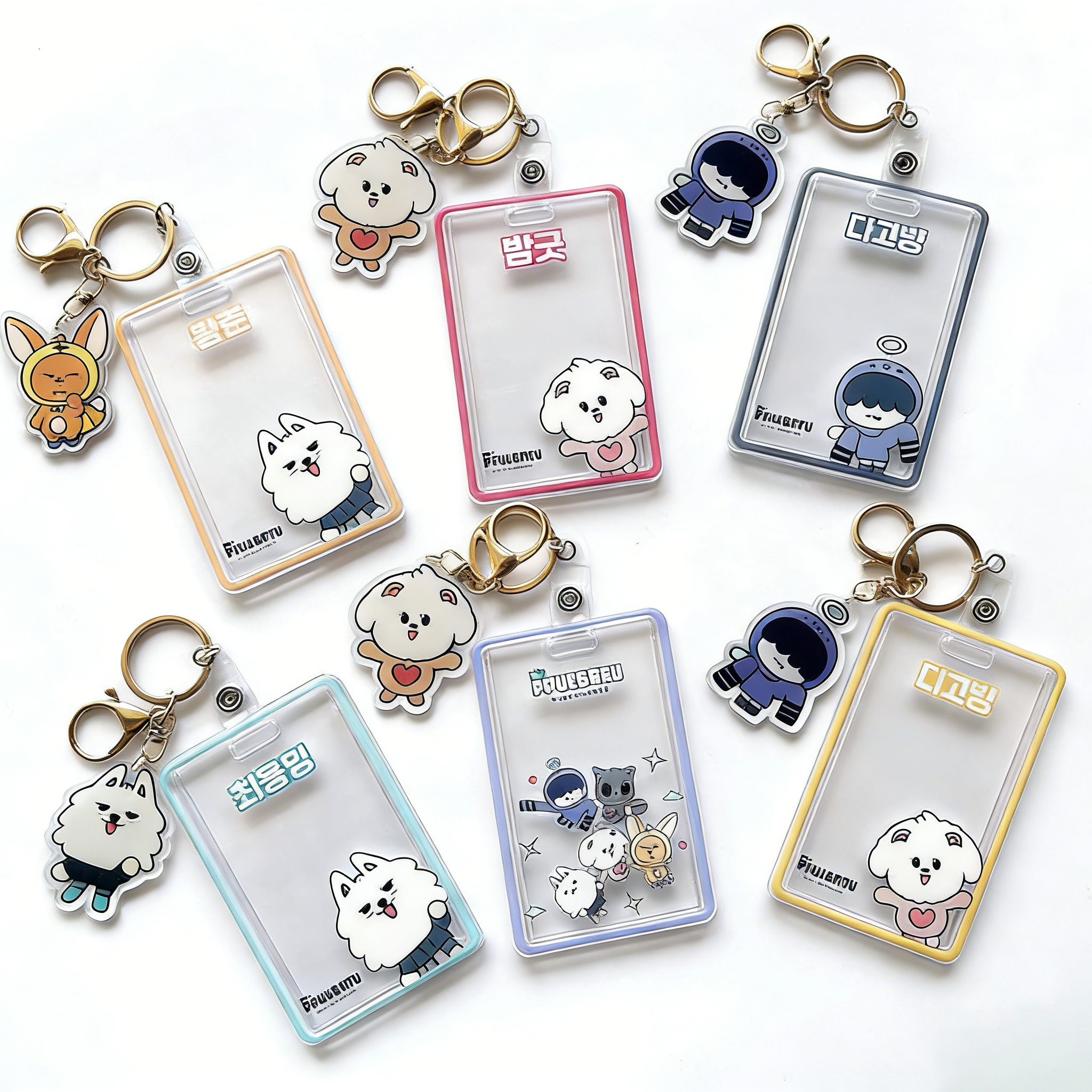Custom Anime PVC & Acrylic Keychain – UV Printed 3D Foreground with Translucent Star Hologram Effect