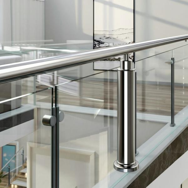 Corrosion-Proof Stainless Steel Handrails with Polished Finish for Glass Railings