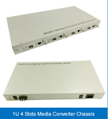 1U 4 Slots Media Converter Chassis