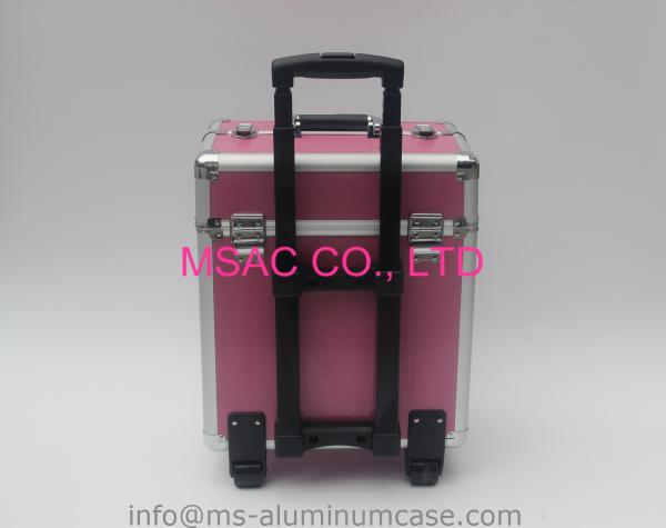 Large Storage Space Aluminium Beauty Case On Wheels 440 X 280 X 345 Mm